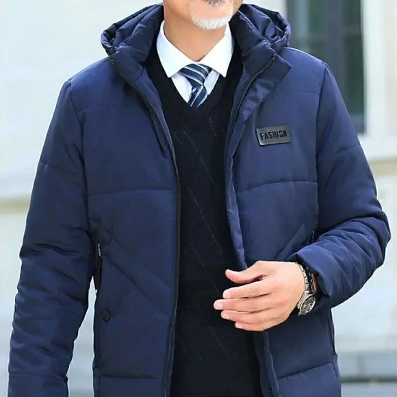 . Other - Blue Mens Hooded Puffer Coat